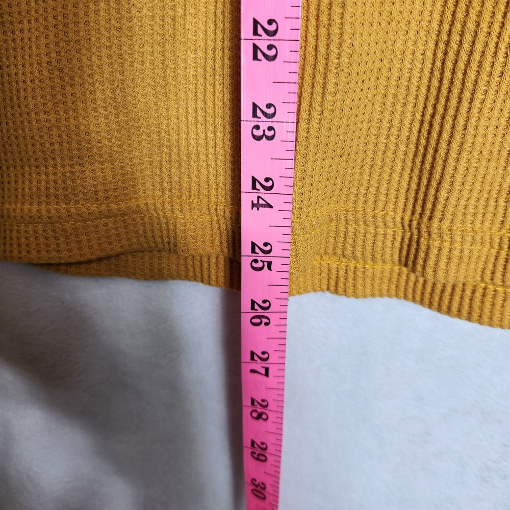 J.E. Sportswear Inc Womens 1X Waffle Knit Tank Top Mustard Yellow Lace Trim USA - Picture 5 of 7